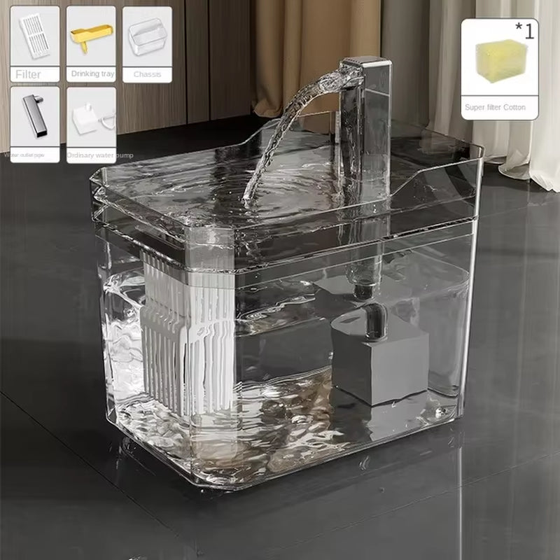 Automatic Cat Water Fountain with USB Pump and Anti-Dry Burning Filter System