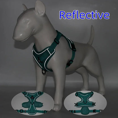Dog Harness with 1.5M Traction Leash Set No Pull Dog Vest Strap Adjustable Reflective Breathable Harness for Dogs Puppy and Cats