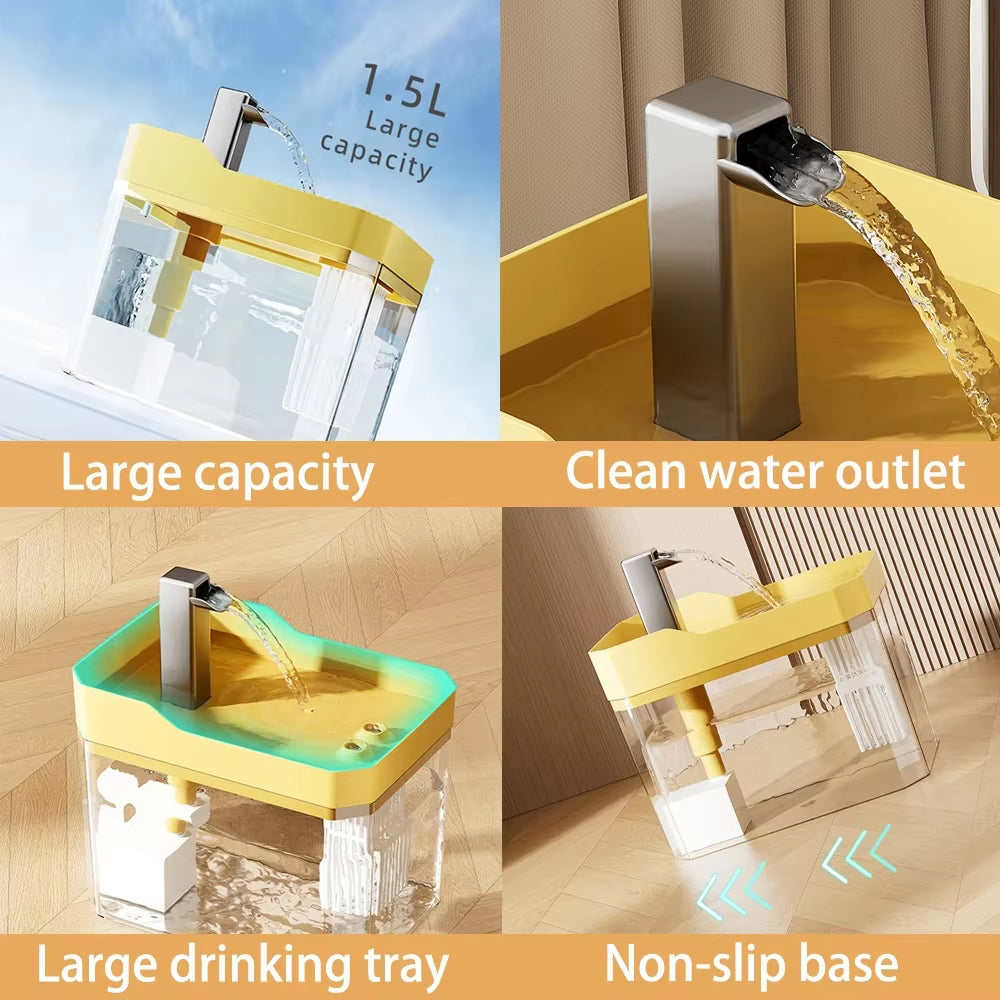 Automatic Cat Water Fountain with USB Pump and Anti-Dry Burning Filter System